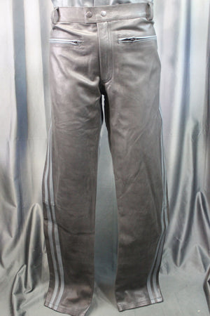 Pantalon formel en cuir OnF noir avec reflets gris