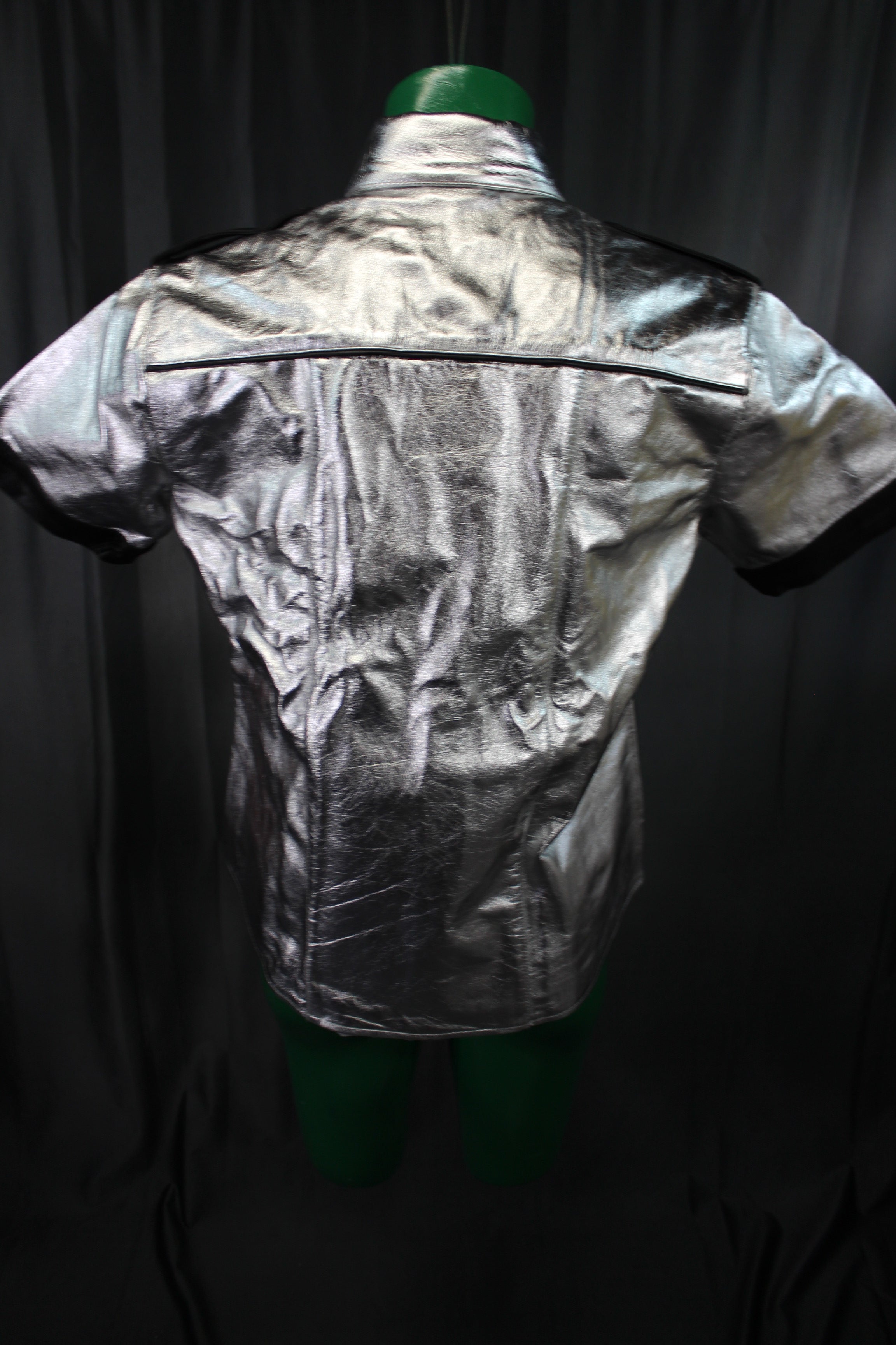 OnF Leather Shirts in Silver with Black Highlights