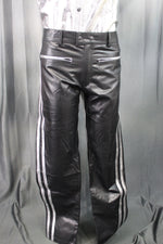 OnF Leather Formal Pants in Black with Silver Highlights