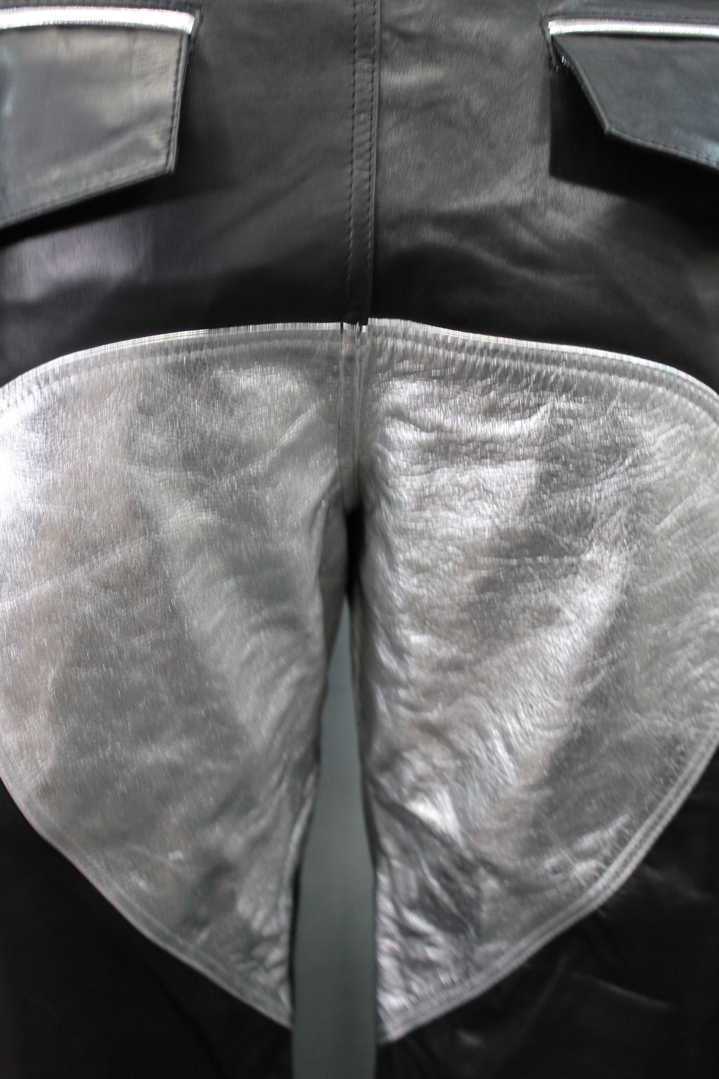 OnF Leather Formal Pants in Black with Silver Highlights