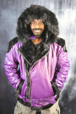 Purple Leather and Fur Jacket by Otter and The Fox