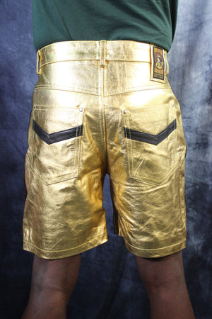 OnF "Chevron" Shorts in Gold and Black