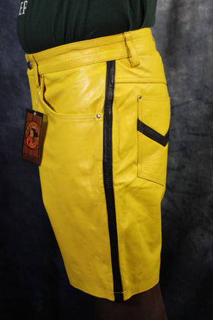 Pantalones cortos OnF Jean Style "Chevron" en amarillo y negro