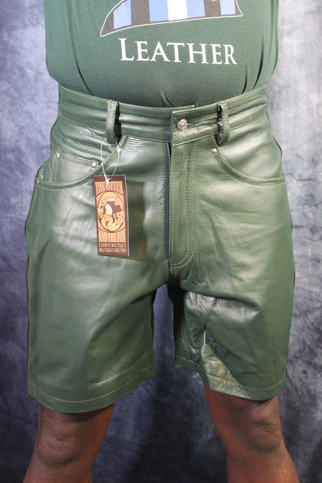 OnF "Chevron" Shorts in Hunter Green and Brown