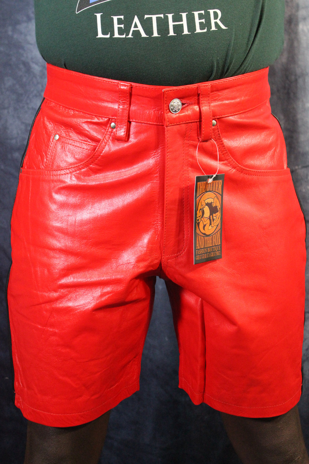 Pantalones cortos OnF Jean Style "Chevron" en rojo y negro