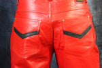 Pantalones cortos OnF Jean Style "Chevron" en rojo y negro