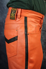 Pantalones cortos OnF Jean Style "Chevron" en naranja y negro