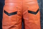 Pantalones cortos OnF Jean Style "Chevron" en naranja y negro