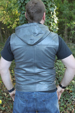 OnF Leather Hoodie in Grey