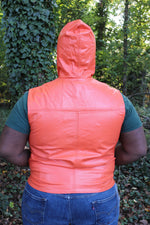 OnF Leather Hoodie in Orange