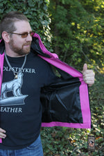 OnF Leather Hoodie in Pink