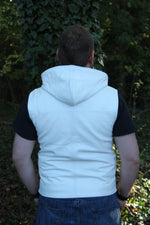 Sweat à capuche en cuir OnF en blanc