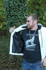 Sweat à capuche en cuir OnF en blanc