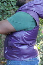 OnF Leather Hoodie in Purple