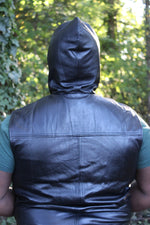 OnF Leather Hoodie in Black