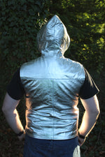 Sweat à capuche en cuir OnF en argent