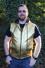 Sweat à capuche en cuir OnF en or