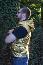 Sweat à capuche en cuir OnF en or