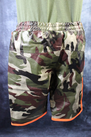 Basketball Shorts in Camo and Orange