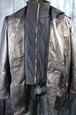 Chaqueta de cuero y piel de tartán amarilla de Otter and The Fox