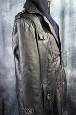 Chaqueta de cuero y piel de tartán amarilla de Otter and The Fox