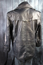 Chaqueta de cuero y piel de tartán amarilla de Otter and The Fox