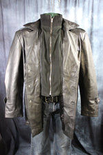 Chaqueta de cuero y piel de tartán amarilla de Otter and The Fox