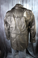 Chaqueta de cuero y piel de tartán amarilla de Otter and The Fox