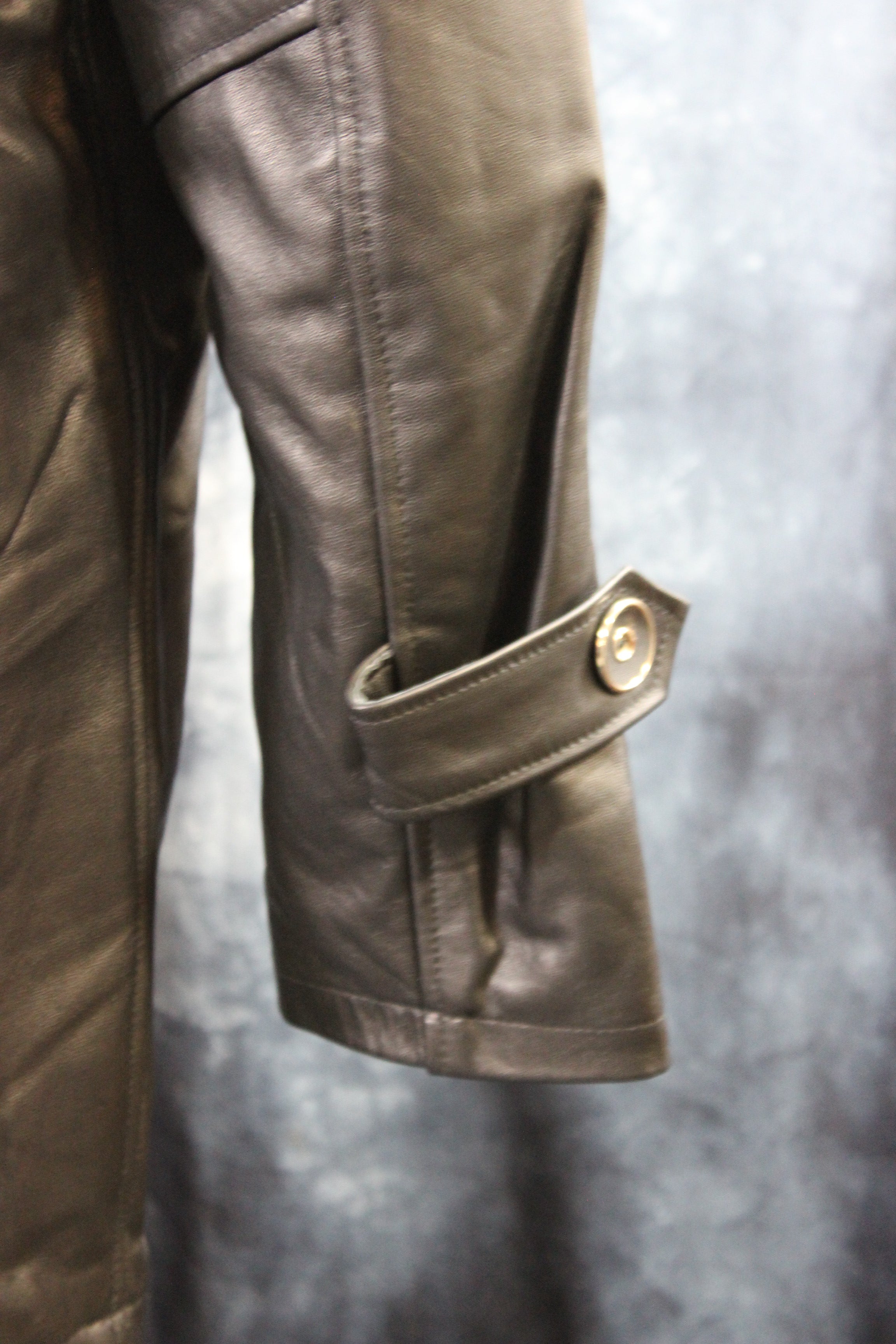 Chaqueta de cuero y piel de tartán amarilla de Otter and The Fox