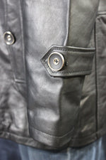 Chaqueta de cuero y piel de tartán amarilla de Otter and The Fox