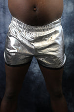 OnF Booty Shorts in Silver with Black