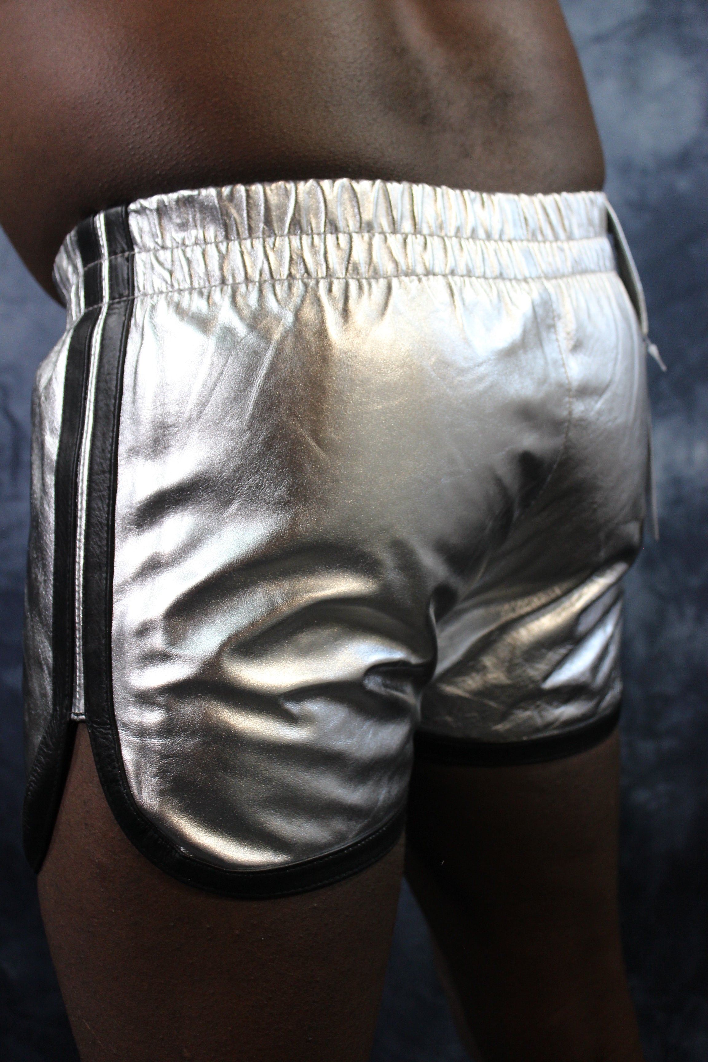 OnF Booty Shorts in Silver with Black