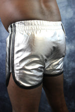 OnF Booty Shorts in Silver with Black