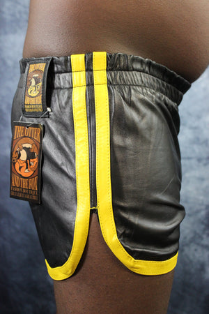 OnF Booty Shorts in Black with Yellow