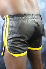 OnF Booty Shorts in Black with Yellow