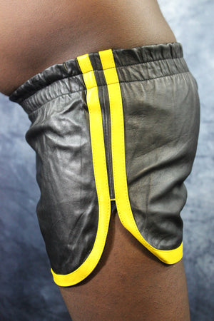 OnF Booty Shorts in Black with Yellow