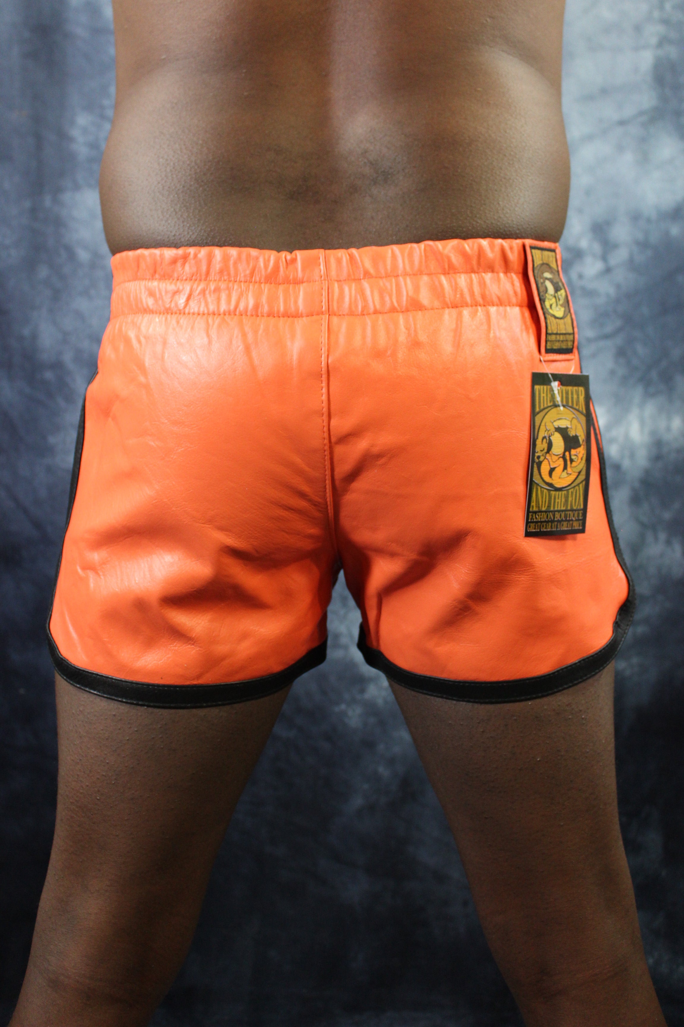 OnF Booty Shorts in Orange with Black