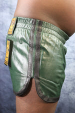 OnF Booty Shorts in Black with Hunter Green