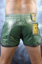 OnF Booty Shorts in Black with Hunter Green