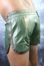 OnF Booty Shorts in Black with Hunter Green