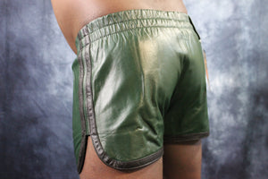 OnF Booty Shorts in Black with Hunter Green