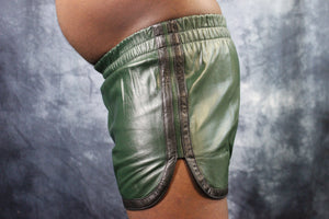 OnF Booty Shorts in Black with Hunter Green