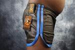 Shorts tipo botín OnF en negro con rayas azules