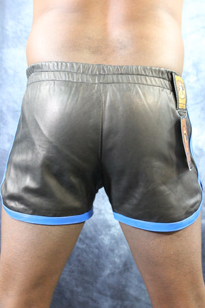 OnF Booty Shorts in Black with Blue Stripes