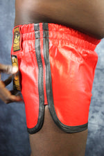 OnF Booty Shorts in Red with Black Highlights