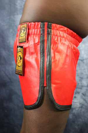 OnF Booty Shorts in Red with Black Highlights