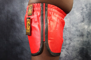 OnF Booty Shorts in Red with Black Highlights