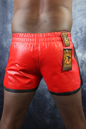 OnF Booty Shorts in Red with Black Highlights