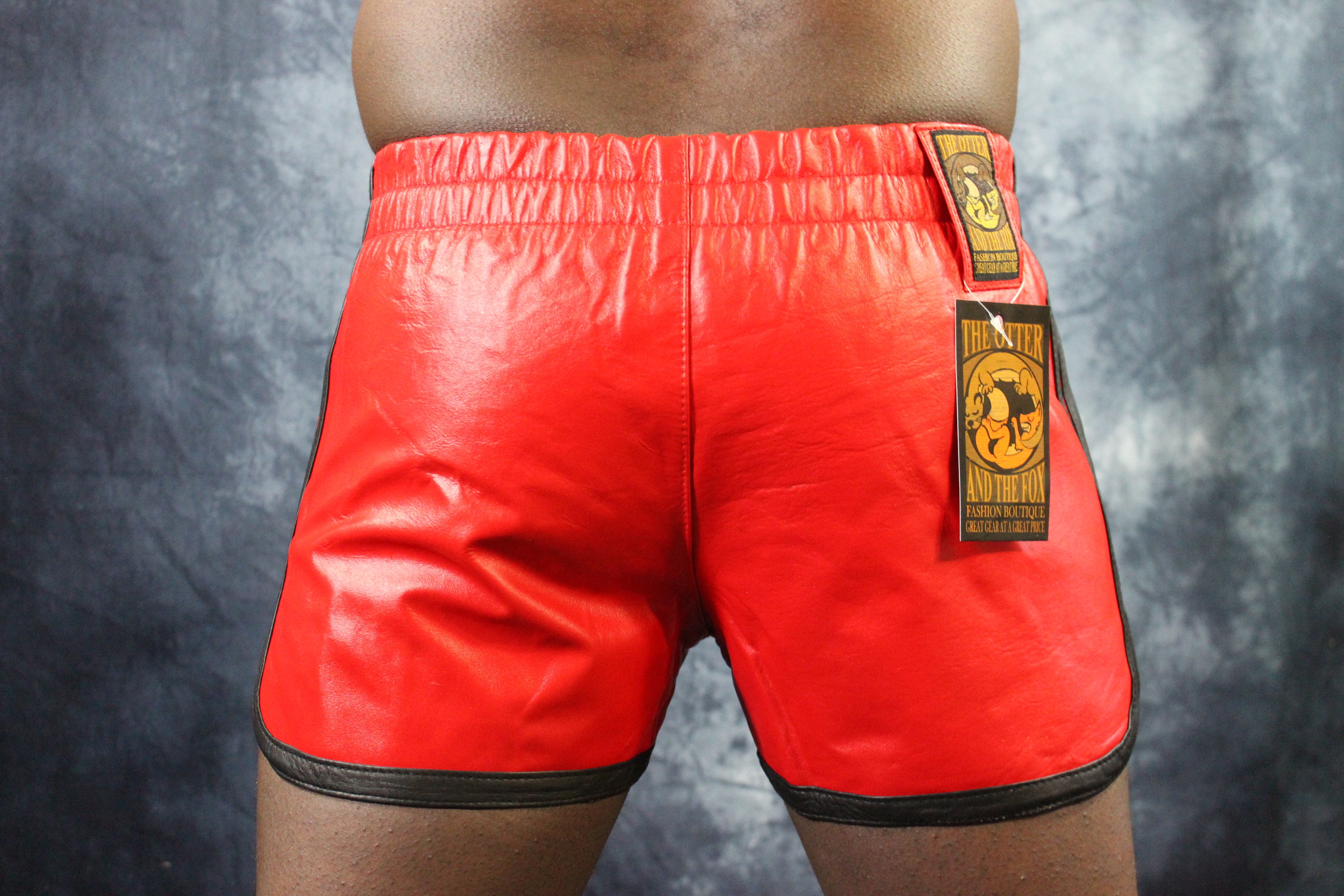 OnF Booty Shorts in Red with Black Highlights