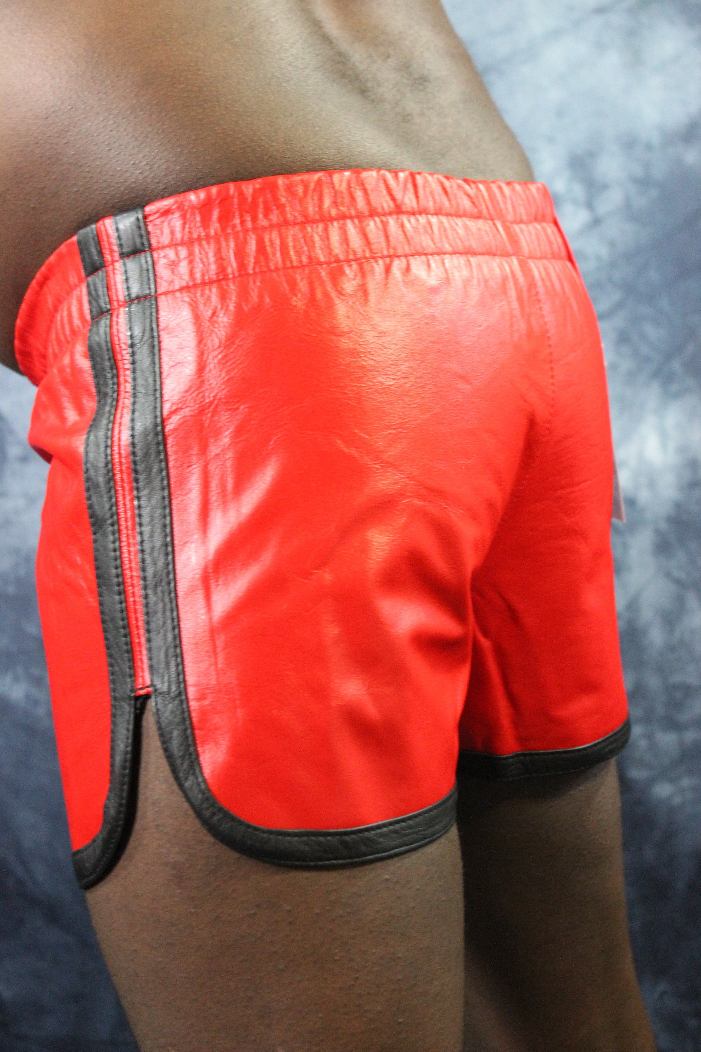 OnF Booty Shorts in Red with Black Highlights